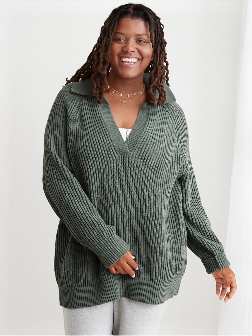 Aerie Beyond Chenille Polo Sweater